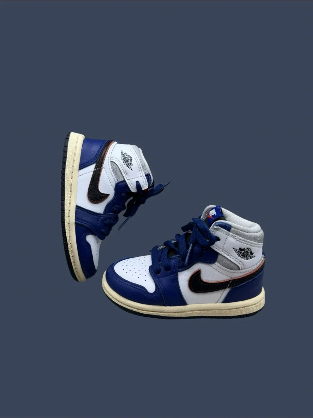 Nike Air Jordan 1 Mid Toddler Shoes Size 7C Blue White Black High Top Sneakers